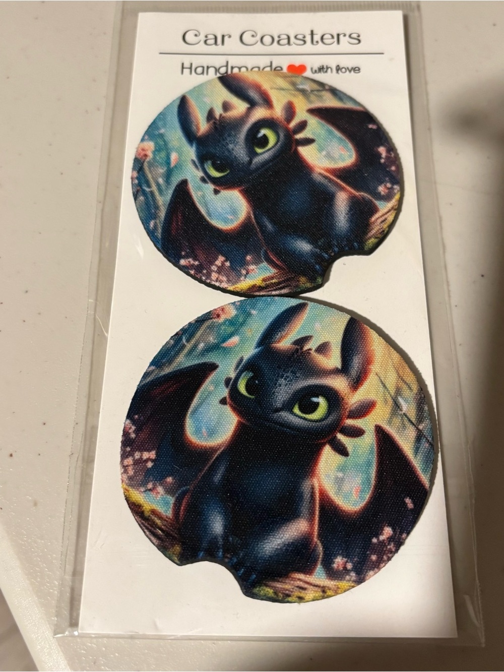 Handmade how to train your Dragon Car Coasters - new handmade